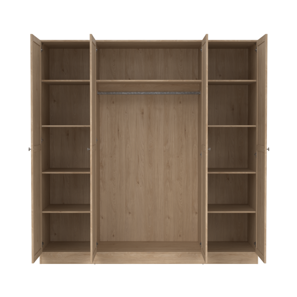 Viborg garderobeskab 195 cm bredt med 4 dre i egelook