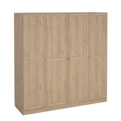 Viborg garderobeskab 195 cm bredt med 4 dre i egelook