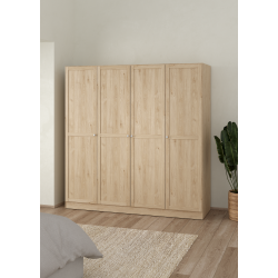 Viborg garderobeskab 195 cm bredt med 4 dre i egelook