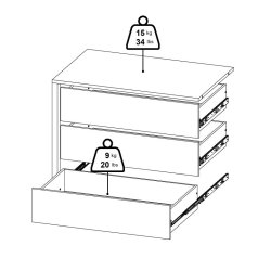Smart skuffemodul til indbygning i Smart skabe med brede 178,5 cm