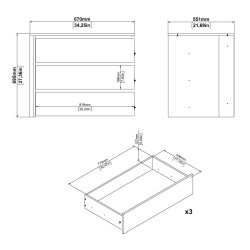 Smart skuffemodul til indbygning i Smart skabe med brede 178,5 cm