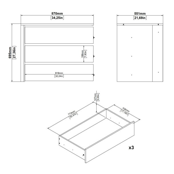 Smart skuffemodul til indbygning i Smart skabe med brede 178,5 cm