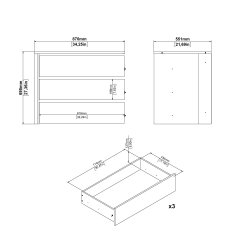 Hyldepakke med 3 bredde hylder til smart garderobeskab 178,5 cm bredt.