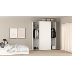  Smart 220  garderobeskab 178,5cm bredt hvidt med 2 skydedre, samles stende