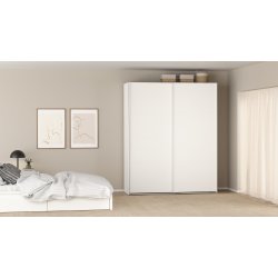  Smart 220  garderobeskab 178,5cm bredt hvidt med 2 skydedre, samles stende