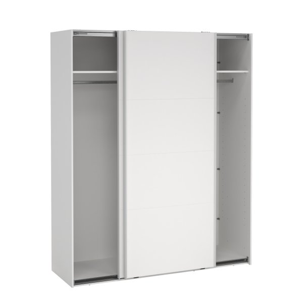  Smart 220  garderobeskab 178,5cm bredt hvidt med 2 skydedre, samles stende