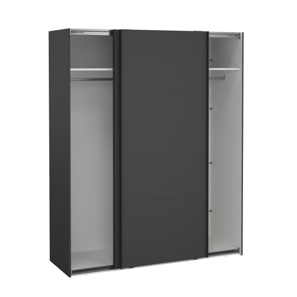 Smart 220  garderobeskab 178,5cm bredt matgr med 2 skydedre, samles stende