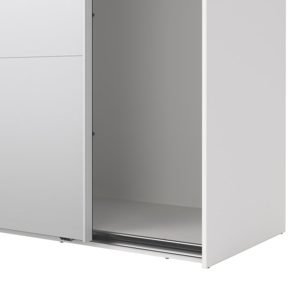  Smart 220  garderobeskab 178,5cm bredt, med spejl og hvid skydedre, samles stende