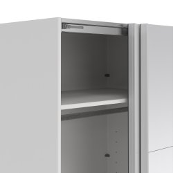  Smart 220  garderobeskab 178,5cm bredt, med spejl og hvid skydedre, samles stende