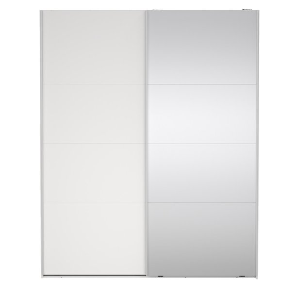  Smart 220  garderobeskab 178,5cm bredt, med spejl og hvid skydedre, samles stende
