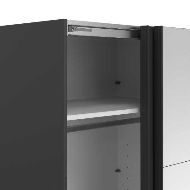 Smart 220  garderobeskab 178,5cm bredt , med spejl og gr skydedre, samles stende