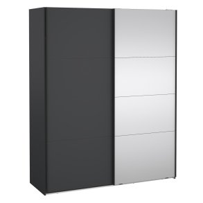 Smart 220  garderobeskab 178,5cm bredt , med spejl og gr skydedre, samles stende