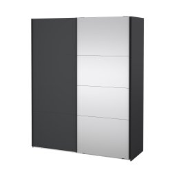 Smart 220  garderobeskab 178,5cm bredt , med spejl og gr skydedre, samles stende