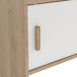 Estate TV reol i hvid egelook med 2 skydelger