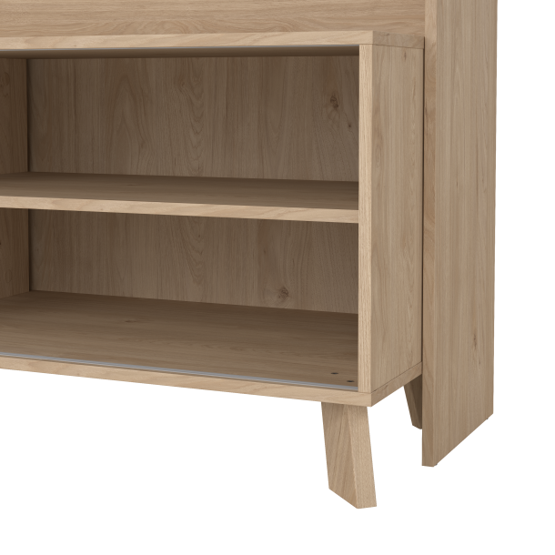 Estate TV reol i hvid egelook med 2 skydelger