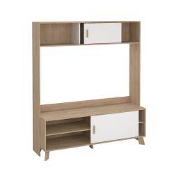 Estate TV reol i hvid egelook med 2 skydelger