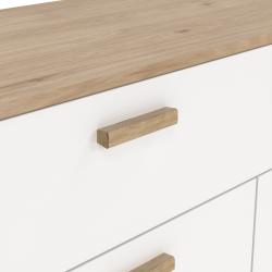 Estate sknk i hvid egelook 196 cm med 4 lger og 1 skuffe