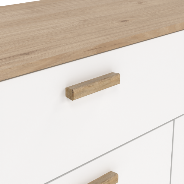 Estate sknk i hvid egelook 196 cm med 4 lger og 1 skuffe