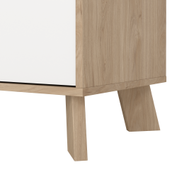 Estate sknk i hvid egelook 196 cm med 4 lger og 1 skuffe