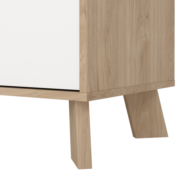 Estate sknk i hvid egelook 196 cm med 4 lger og 1 skuffe