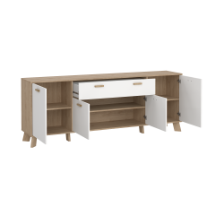 Estate sknk i hvid egelook 196 cm med 4 lger og 1 skuffe