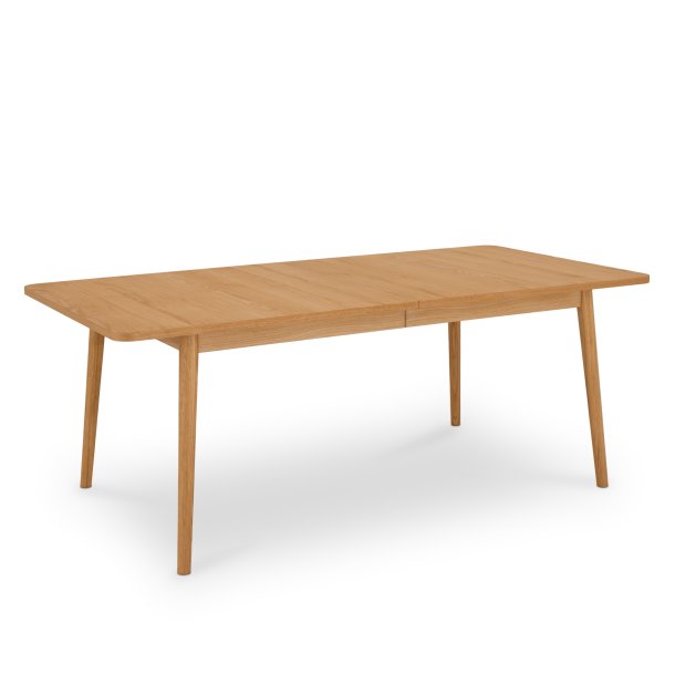 Tsinge spisebord i naturolieret ege finr 200(300) x 100 cm med tillgsplader