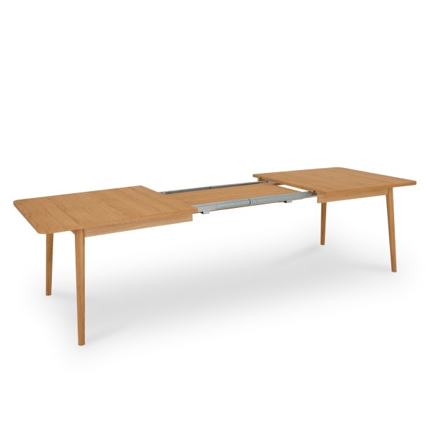 Tsinge spisebord i naturolieret ege finr 200(300) x 100 cm med tillgsplader