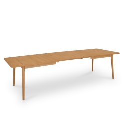 Tsinge spisebord i naturolieret ege finr 200(300) x 100 cm med tillgsplader