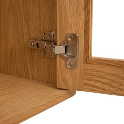 Tsinge hngevitrine i naturolieret ege finr 180x 60 cm, 3 skabe med softclose og indbygget LED lys