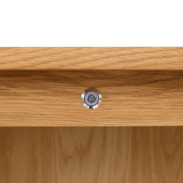 Tsinge sknk i naturolieret ege finr 146 x 124 cm med soft close og indbygget LED lys