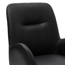  London spisebordsstol i kunstlder med metal stel og drejefunktion sort