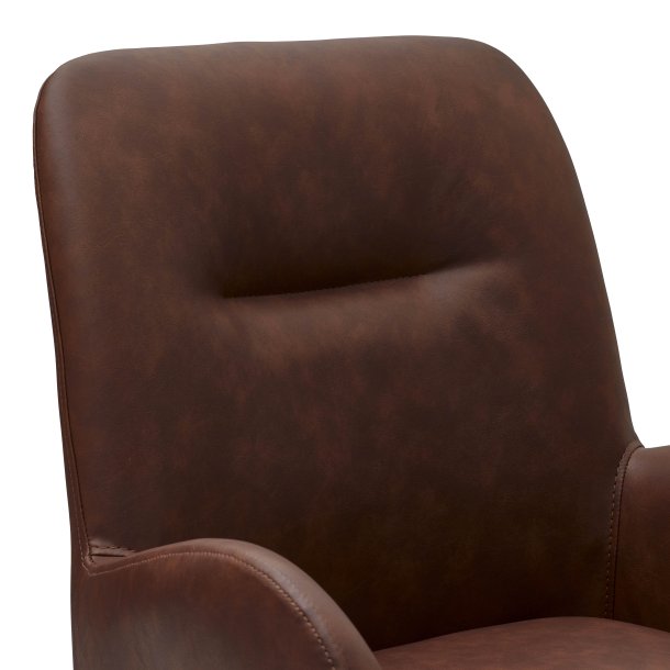 London spisebordsstol i kunstlder med metal stel og drejefunktion lysebrun