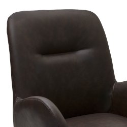 London spisebordsstol i kunstlder med metal stel og drejefunktion mrkebrun