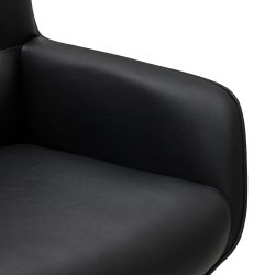 Chicago spisebordsstol i kunstlder med metal stel og drejefunktion sort