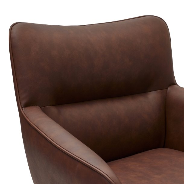 Chicago spisebordsstol i kunstlder med metal stel og drejefunktion lysebrun