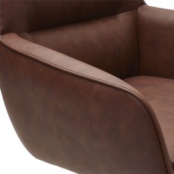 Chicago spisebordsstol i kunstlder med metal stel og drejefunktion lysebrun