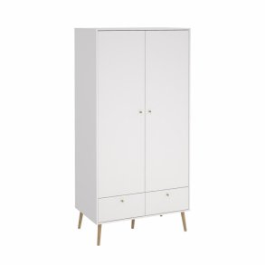 Esbjerg garderobeskab 100 cm bred, 2 lger og 2 skuffer i hvid