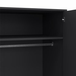  Esbjerg garderobeskab 100 cm bred, 2 lger og 2 skuffer i mat sort