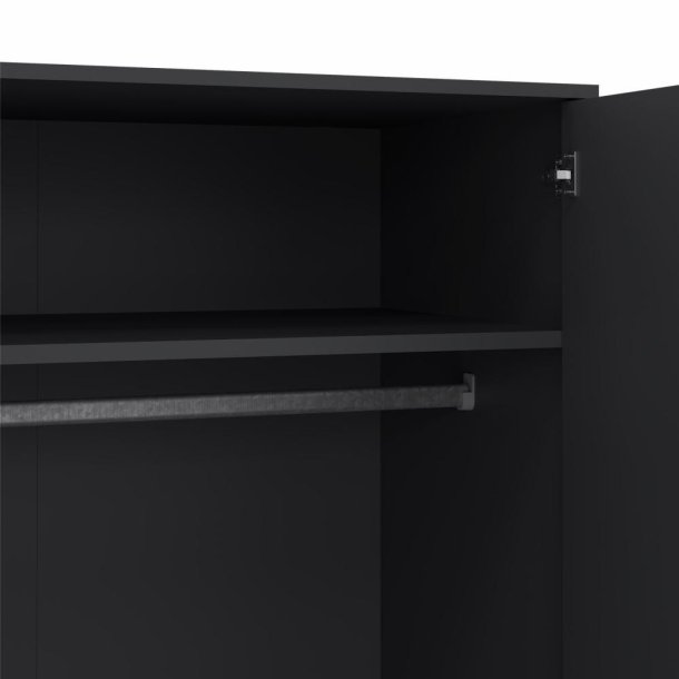  Esbjerg garderobeskab 100 cm bred, 2 lger og 2 skuffer i mat sort