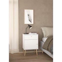 Esbjerg natbord 50x39 cm med 1 lge og 1 skuffe i hvid
