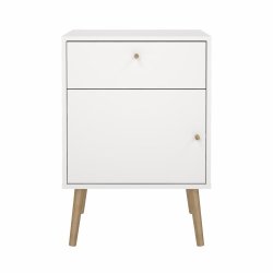 Esbjerg natbord 50x39 cm med 1 lge og 1 skuffe i hvid