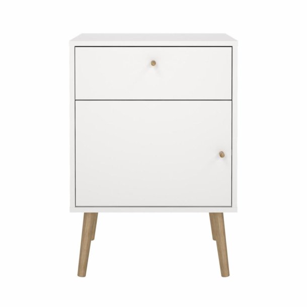 Esbjerg natbord 50x39 cm med 1 lge og 1 skuffe i hvid