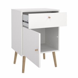 Esbjerg natbord 50x39 cm med 1 lge og 1 skuffe i hvid