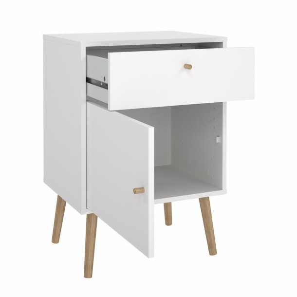 Esbjerg natbord 50x39 cm med 1 lge og 1 skuffe i hvid