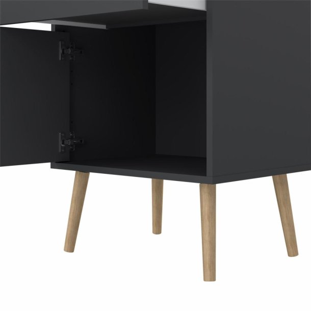 Esbjerg natbord 50x39 cm med 1 lge og 1 skuffe i mat sort