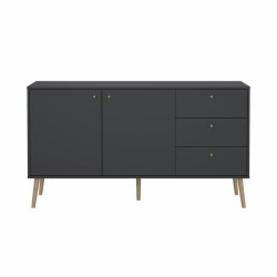 Esbjerg sknk 150 cm bred i mat sort