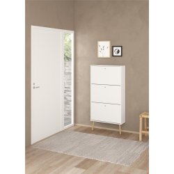 Esbjerg skoskab med 3 klaplger i hvid