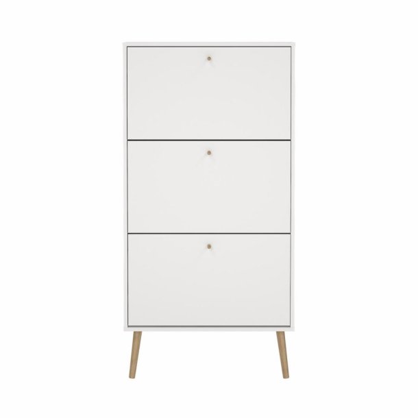 Esbjerg skoskab med 3 klaplger i hvid