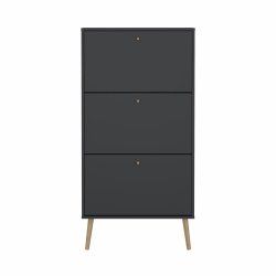 Esbjerg skoskab med 3 klaplger i mat sort