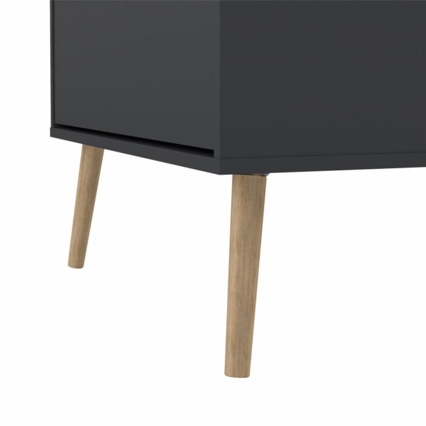 Esbjerg skoskab med 3 klaplger i mat sort